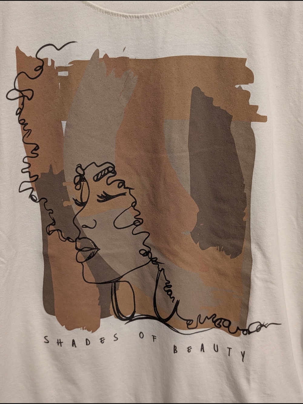 Modern Lux Shades of Beauty Graphic Tee - Brown & Cream